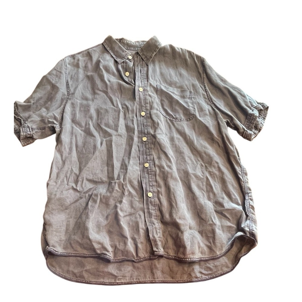 Tommy‎ Bahama Mens Button Up Short Sleeve Camp Shirt  XL Linen Summer Vacation